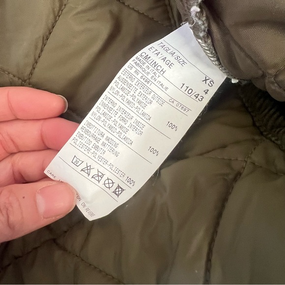United Colors of Benetton Olive Quilted Jacket Kids Age 4 XS - Picture 5 of 6